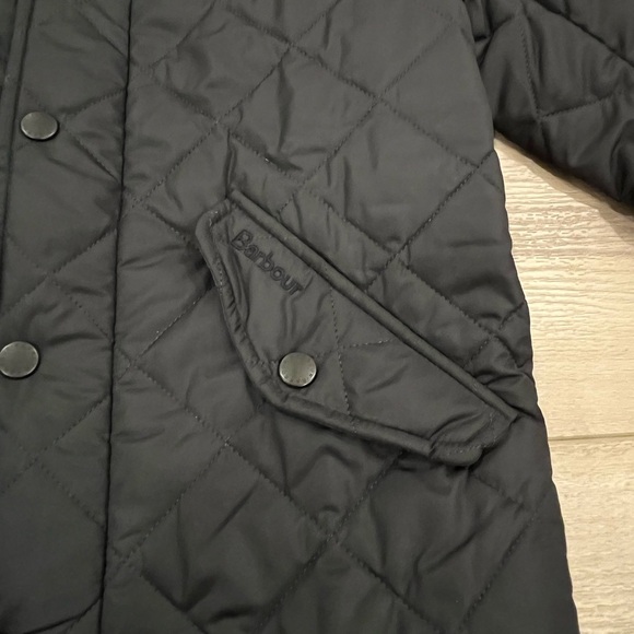 Barbour Chelsea Children's Black Nylon Quilted Zipper/Snap Closure Barn Jacket L - Picture 2 of 7